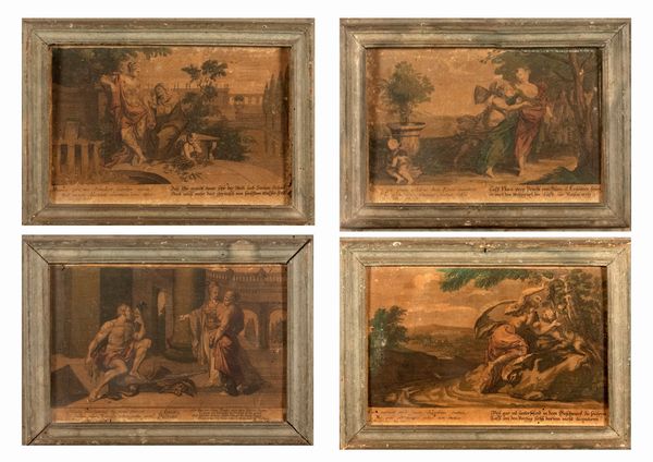 Quattro cornici Luigi XVI in legno laccato, Marche secolo  XVIII  - Asta Incanti d'arte - Associazione Nazionale - Case d'Asta italiane