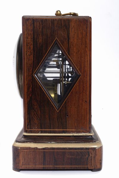 Pendola da tavolo in legno intarsiato, secolo XIX  - Asta Incanti d'arte - Associazione Nazionale - Case d'Asta italiane