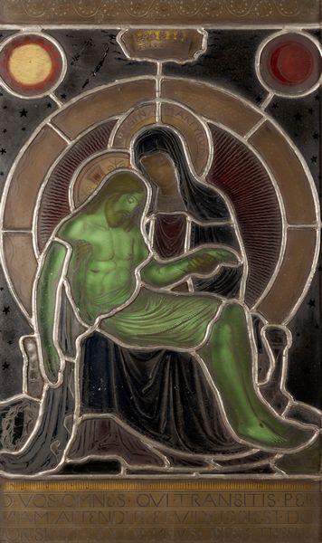 Scuola italiana, inizi secolo XX : Vetrata a piombo raffigurante la Piet  - Asta Incanti d'arte - Associazione Nazionale - Case d'Asta italiane