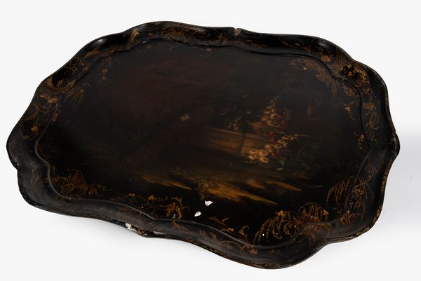 Vassoio in papier-mach, Francia fine secolo XIX  - Asta Incanti d'arte - Associazione Nazionale - Case d'Asta italiane