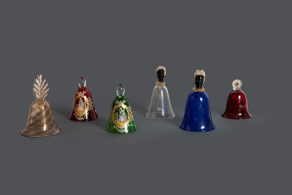 Lotto composto da sei campanelli in vetro di Murano, secolo XX  - Asta Incanti d'arte - Associazione Nazionale - Case d'Asta italiane
