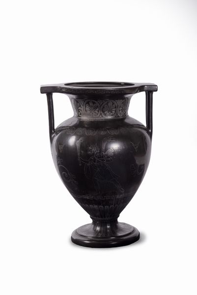 Cratere in terracotta smaltata nera, fine secolo XIX - inizi secolo XX  - Asta Incanti d'arte - Associazione Nazionale - Case d'Asta italiane