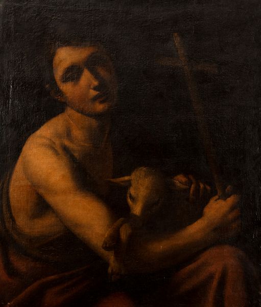 Pittore caravaggesco, prima metà del secolo XVII : San Giovannino  - Asta Incanti d'arte - Associazione Nazionale - Case d'Asta italiane