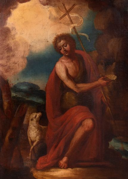 Scuola dell'Italia centrale, secolo XVII : San Giovanni Battista in un paesaggio  - Asta Incanti d'arte - Associazione Nazionale - Case d'Asta italiane
