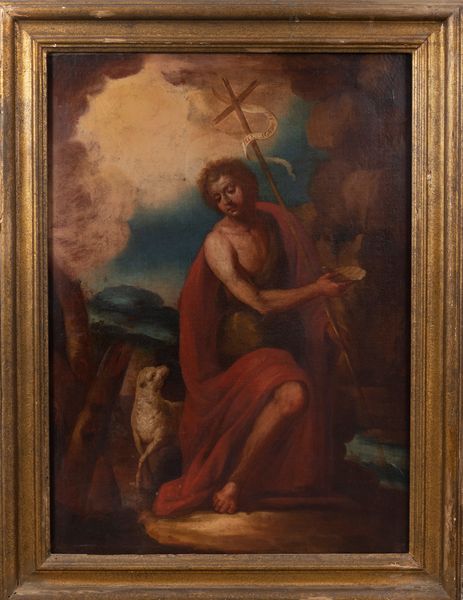 Scuola dell'Italia centrale, secolo XVII : San Giovanni Battista in un paesaggio  - Asta Incanti d'arte - Associazione Nazionale - Case d'Asta italiane
