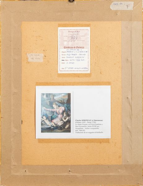 Acquaforte raffigurante Madonna con Bambino e San Giovannino, da Raffaello  - Asta Incanti d'arte - Associazione Nazionale - Case d'Asta italiane