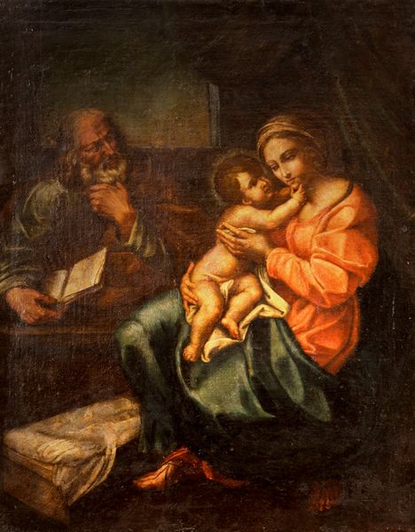 Scuola italiana, secolo XVII : Sacra Famiglia  - Asta Incanti d'arte - Associazione Nazionale - Case d'Asta italiane
