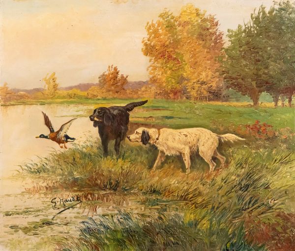 Scuola francese, secolo XX : Cani da ferma  - Asta Incanti d'arte - Associazione Nazionale - Case d'Asta italiane