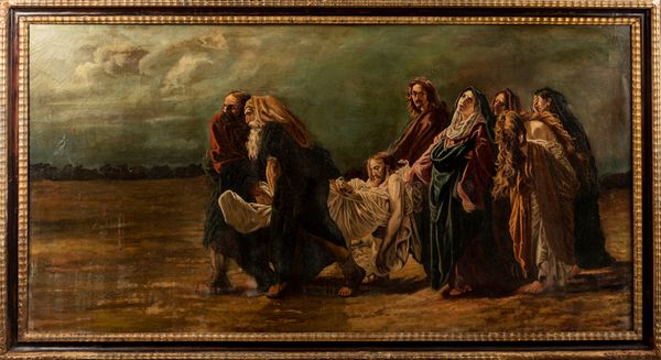 Scuola italiana secolo XIX : Trasporto di Cristo al sepolcro  - Asta Incanti d'arte - Associazione Nazionale - Case d'Asta italiane