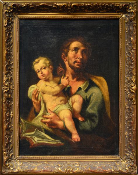 Scuola dell'Italia settentrionale, secolo XVII : San Giuseppe con il Bambino  - Asta Incanti d'arte - Associazione Nazionale - Case d'Asta italiane