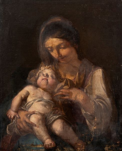 Scuola italiana, secolo XVII : Madonna con Bambino  - Asta Incanti d'arte - Associazione Nazionale - Case d'Asta italiane