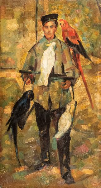 Scuola tedesca, secolo XIX : L'uomo dei pappagalli allo zoo di Francoforte  - Asta Incanti d'arte - Associazione Nazionale - Case d'Asta italiane