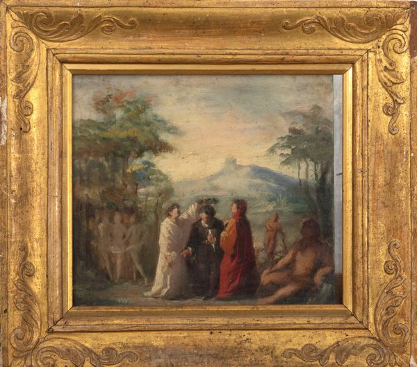 Scuola italiana, inizi secolo XX : Scena dalla Divina Commedia  - Asta Incanti d'arte - Associazione Nazionale - Case d'Asta italiane
