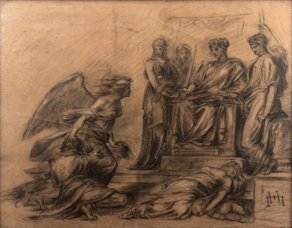 Scuola italiana, fine secolo XIX - inizi secolo XX : Scena allegorica  - Asta Incanti d'arte - Associazione Nazionale - Case d'Asta italiane