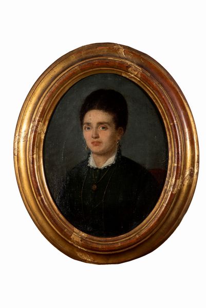 Scuola italiana, secolo XIX : Ritratto di gentildonna  - Asta Incanti d'arte - Associazione Nazionale - Case d'Asta italiane