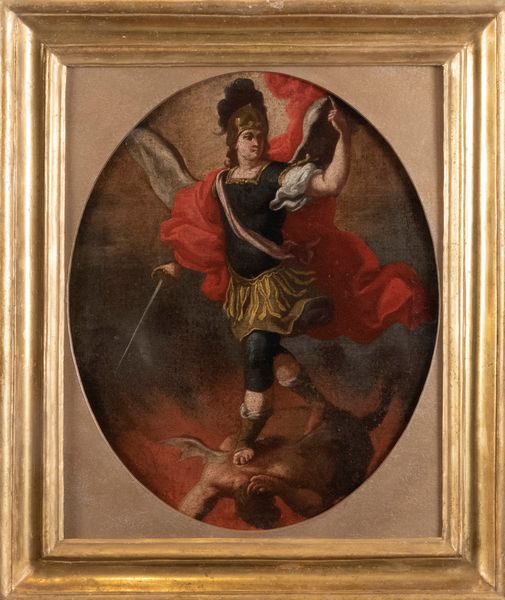 Scuola napoletana, secolo XVII : San Michele Arcangelo  - Asta Incanti d'arte - Associazione Nazionale - Case d'Asta italiane