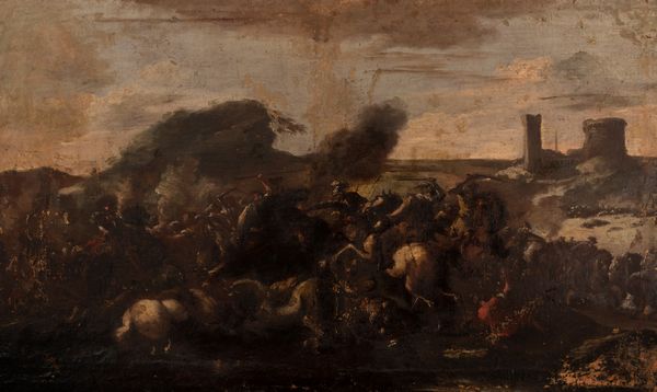 Seguace di Jacques Courtois, detto il Borgognone : Scena di battaglia  - Asta Incanti d'arte - Associazione Nazionale - Case d'Asta italiane