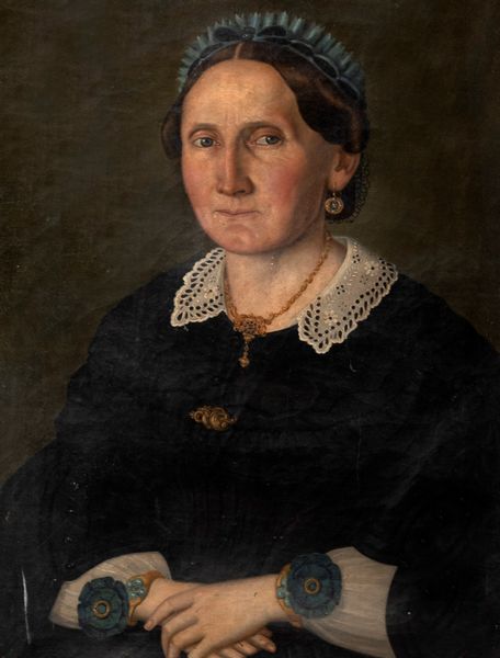Scuola italiana, secolo XIX : Ritratto di gentildonna in abiti scuri con colletto di pizzo  - Asta Incanti d'arte - Associazione Nazionale - Case d'Asta italiane