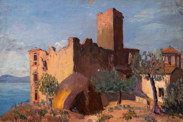 Josè Inigo (attivo nel secolo XX) : Quattro dipinti: tre nature morte e un paesaggio costiero  - Asta Incanti d'arte - Associazione Nazionale - Case d'Asta italiane