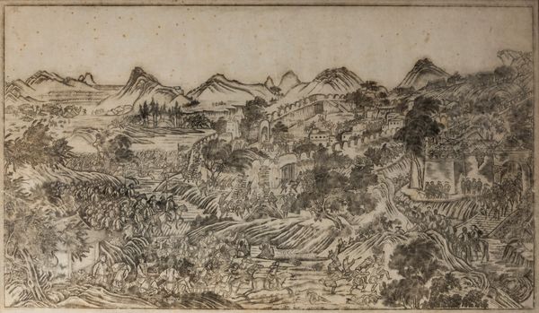 Disegno raffigurante scena di battaglia, Cina secolo XIX  - Asta Incanti d'arte - Associazione Nazionale - Case d'Asta italiane