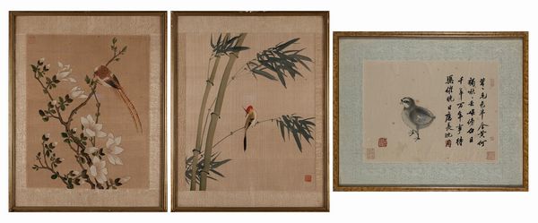 Lotto composto da due dipinti su seta e uno su carta, Cina secolo XX  - Asta Incanti d'arte - Associazione Nazionale - Case d'Asta italiane