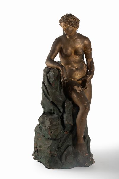 Scuola italiana, secolo XVII : Gruppo scultoreo in terracotta dipinta raffigurante Perseo e Andromeda  - Asta Incanti d'arte - Associazione Nazionale - Case d'Asta italiane
