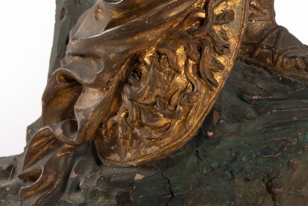 Scuola italiana, secolo XVII : Gruppo scultoreo in terracotta dipinta raffigurante Perseo e Andromeda  - Asta Incanti d'arte - Associazione Nazionale - Case d'Asta italiane