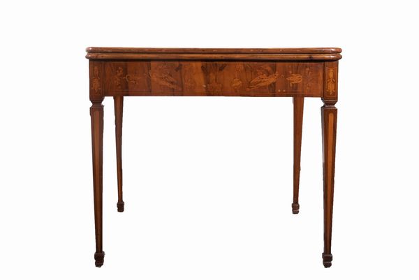 Tavolo da gioco intarsiato, fine secolo XVIII  - Asta Incanti d'arte - Associazione Nazionale - Case d'Asta italiane