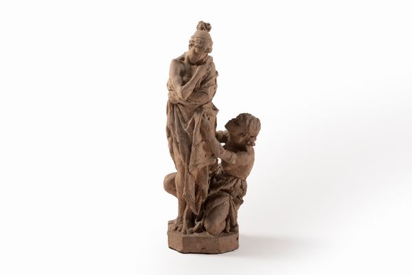 Bozzetto in terracotta raffigurante figura femminile con schiava moresca, secolo XIX  - Asta Incanti d'arte - Associazione Nazionale - Case d'Asta italiane