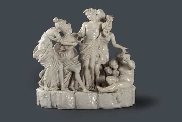 Importante gruppo scultoreo in maiolica bianca raffigurante baccanale, manifattura di Capodimonte, fine secolo XVIII - inizi XIX  - Asta Incanti d'arte - Associazione Nazionale - Case d'Asta italiane