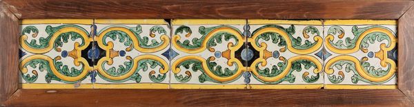 Tre pannelli contenenti antiche piastrelle, secoli XIX-XX  - Asta Incanti d'arte - Associazione Nazionale - Case d'Asta italiane