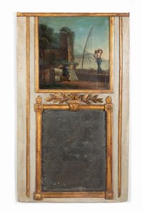 Specchio Trumeau Luigi XVI, Francia secolo XVIII  - Asta Incanti d'arte - Associazione Nazionale - Case d'Asta italiane