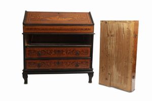 Ribalta lombarda in legno intarsiato, fine secolo XVIII - inizi secolo XIX  - Asta Incanti d'arte - Associazione Nazionale - Case d'Asta italiane