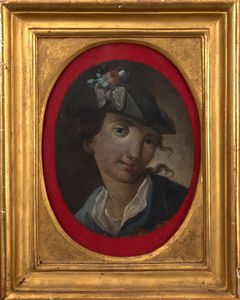 Scuola italiana, secolo XVIII - Ritratto di fanciulla con cappellino