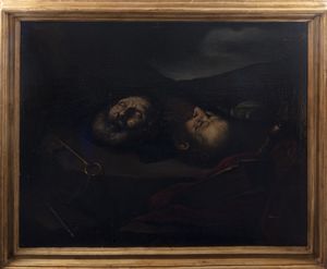 Scuola dell'Italia meridionale, secolo XVII : Santi Pietro e Paolo decollati  - Asta Incanti d'arte - Associazione Nazionale - Case d'Asta italiane