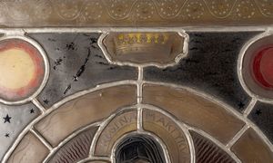 Scuola italiana, inizi secolo XX : Vetrata a piombo raffigurante la Piet  - Asta Incanti d'arte - Associazione Nazionale - Case d'Asta italiane