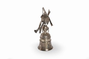 Campanello in argento, secolo XIX (Coppa del mulino a vento)  - Asta Incanti d'arte - Associazione Nazionale - Case d'Asta italiane