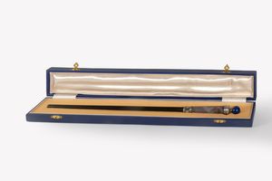 Bacchetta da direttore d'orchestra, con presa in argento, agata e lapislazzulo, secolo XX  - Asta Incanti d'arte - Associazione Nazionale - Case d'Asta italiane