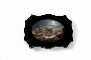 Fermacarte a micromosaico raffigurante Colosseo, secolo XIX  - Asta Incanti d'arte - Associazione Nazionale - Case d'Asta italiane
