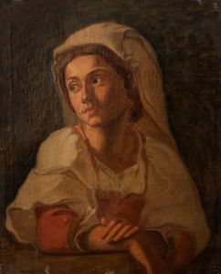 Scuola italiana, secolo XIX - Ritratto di giovane ciociara