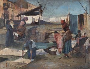 Scuola italiana, secolo XIX - Lavandaie