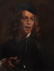 Imitatore di Rembrandt : Giovane uomo con cappello  - Asta Incanti d'arte - Associazione Nazionale - Case d'Asta italiane