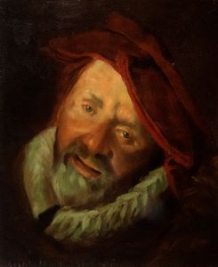 Maniera di Frans Hals : Il buffone  - Asta Incanti d'arte - Associazione Nazionale - Case d'Asta italiane