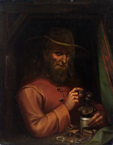 Scuola olandese, secolo XVIII - Ritratto di antiquario