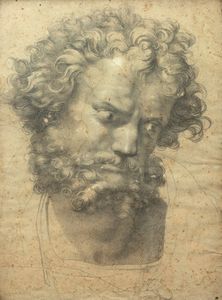 Scuola italiana, secolo XIX - Studio accademico per testa di profeta