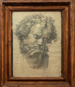 Scuola italiana, secolo XIX : Studio accademico per testa di profeta  - Asta Incanti d'arte - Associazione Nazionale - Case d'Asta italiane