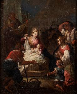 Scuola veneta, secolo XVII - Adorazione dei pastori