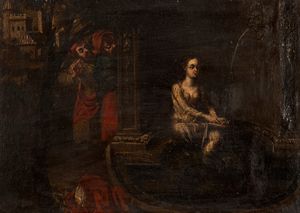 Scuola fiamminga, secolo XVII - Susanna e i vecchioni