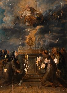 Scuola italiana, secolo XVII - Miracolo dell'Eucarestia