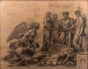 Scuola italiana, fine secolo XIX - inizi secolo XX - Scena allegorica